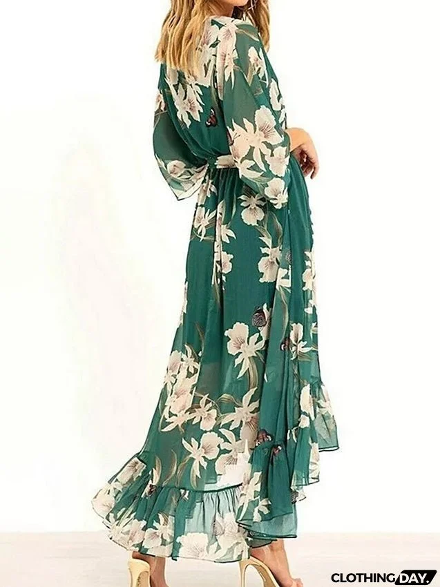Women's Long Dress Maxi Dress Casual Dress Chiffon Dress Swing Dress Floral Fashion Streetwear Outdoor Daily Holiday