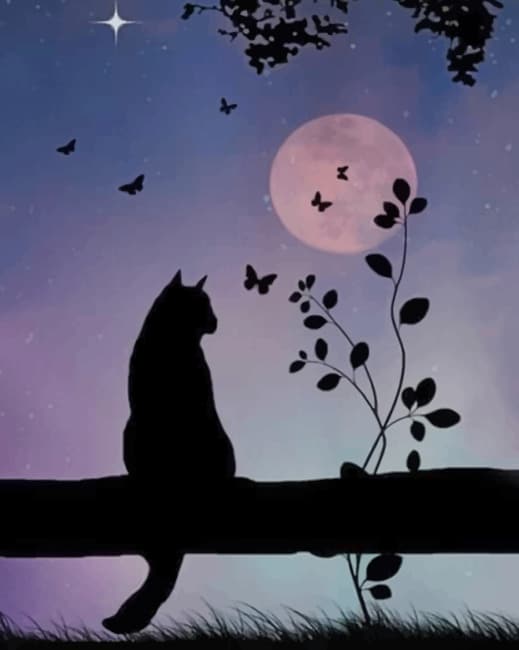 

Cat Silhouette – Paint By Numbers - 40*50CM, 501 Original