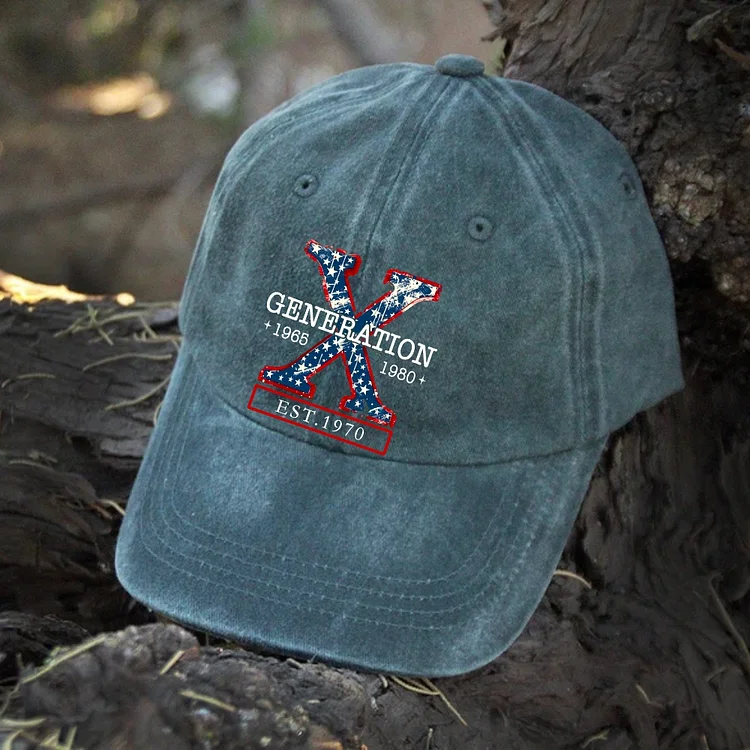 Custom Gen X EST Hat Unisex Hat, Three Color Design Cap, Funny Quotes Hat