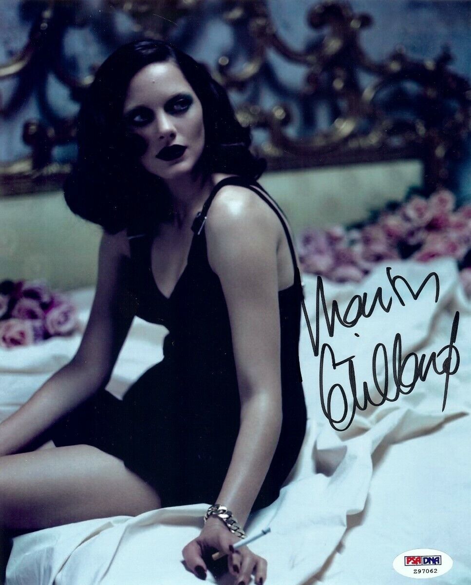 Marion Cotillard Signed Autographed 8X10 Photo Poster painting Sexy on Bed Smoking PSA Z97062