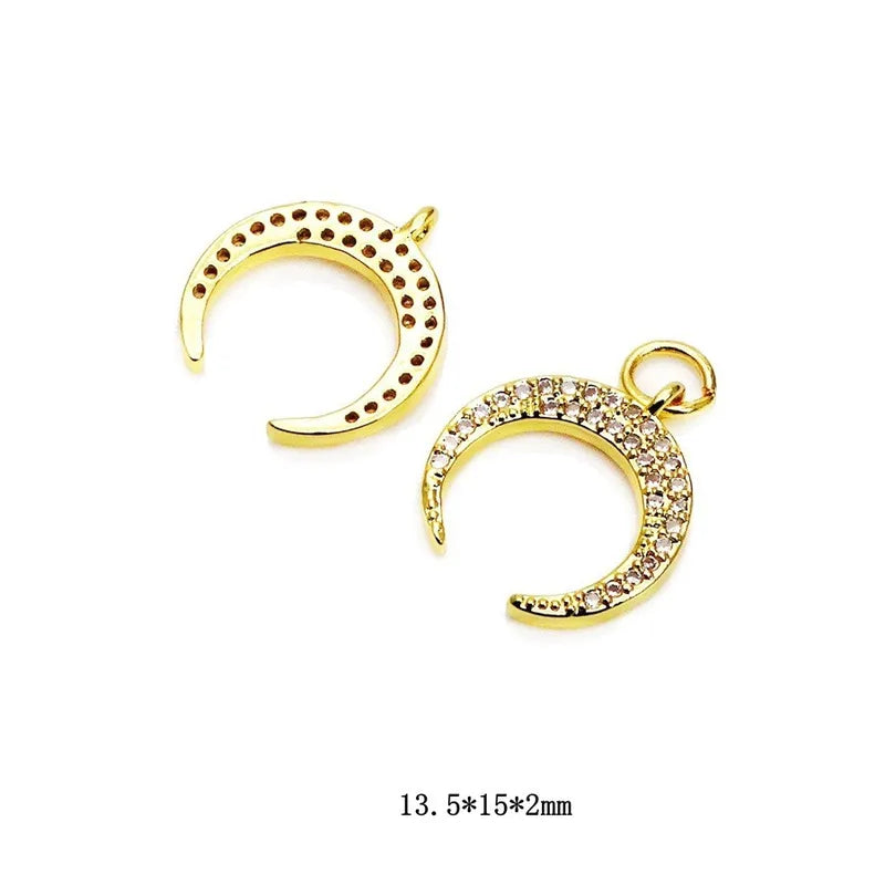 1 Piece 10*11mm 10*13mm 12*10.5mm Copper Zircon Star Heart Shape Flower Jewelry Accessories Pendant