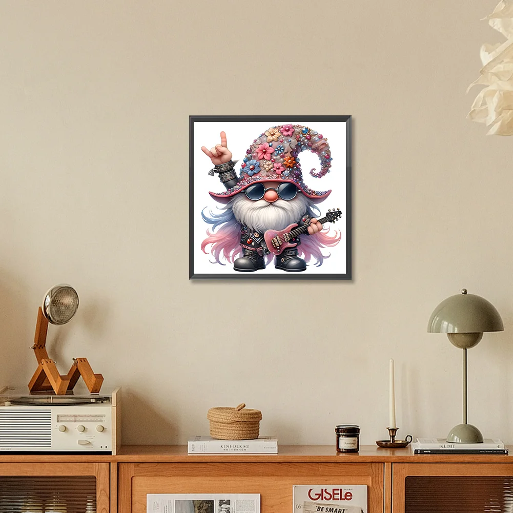 Diamond Painting - Full Round Drill - Guitar Gnome(Canvas|30*30cm)