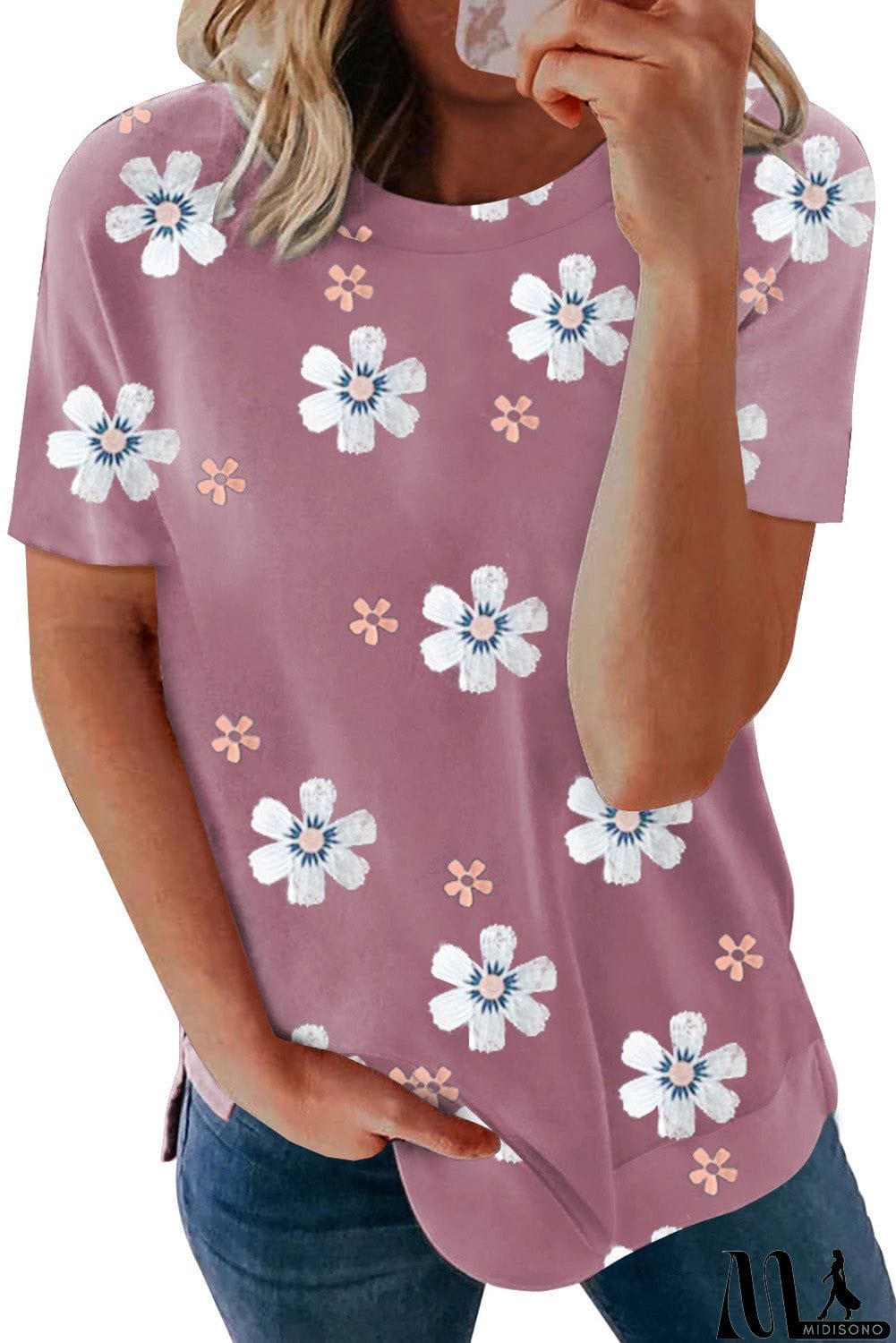 MidiSono - Floral Pattern T-shirt