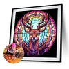 >SALE<5D DIY Full Round Drill Diamond Painting Stained Glass Deer Kit Decor 30x30cm
