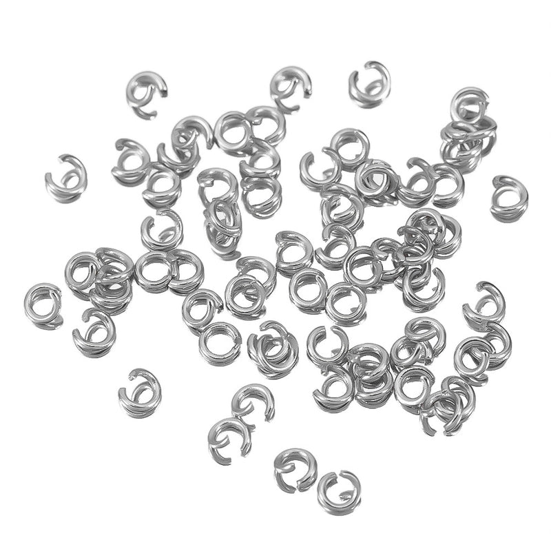 100 PCS/Package Diameter 3mm Diameter 5mm Diameter 7 Mm 304 Stainless Steel Solid Color Polished Broken Ring