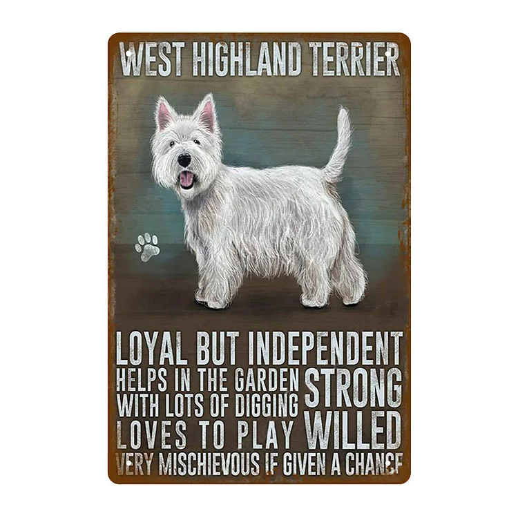 West Highland Terrier - Vintage Tin Signs/Wooden Signs - 7.9x11.8in & 11.8x15.7in