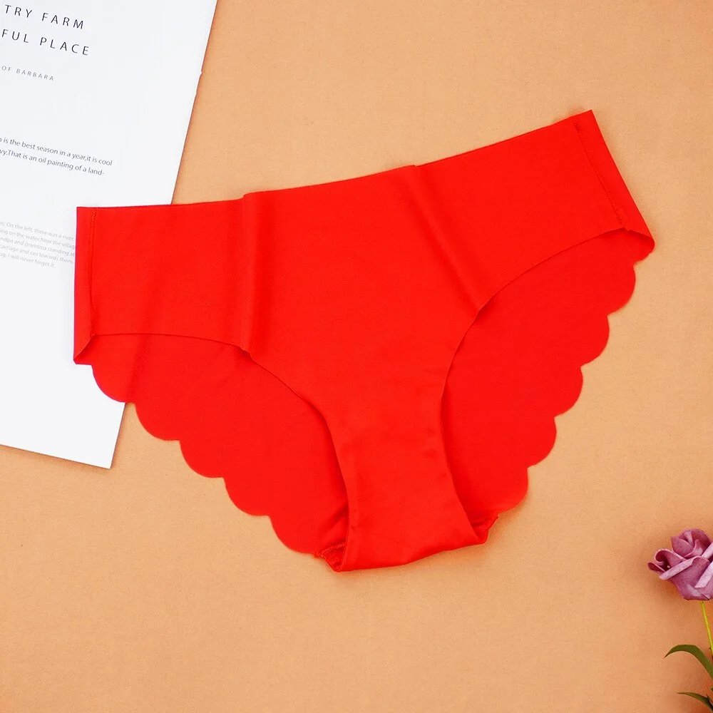 Billionm Women Seamless Silky Underwear Sexy Panties Knickers S-2XL Mid-waist Underpants Ladies Nylon Briefs Six Colors Dropshipping