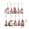 10pcs DIY Diamond Painting Keychain Set Xmas Gnome Kits