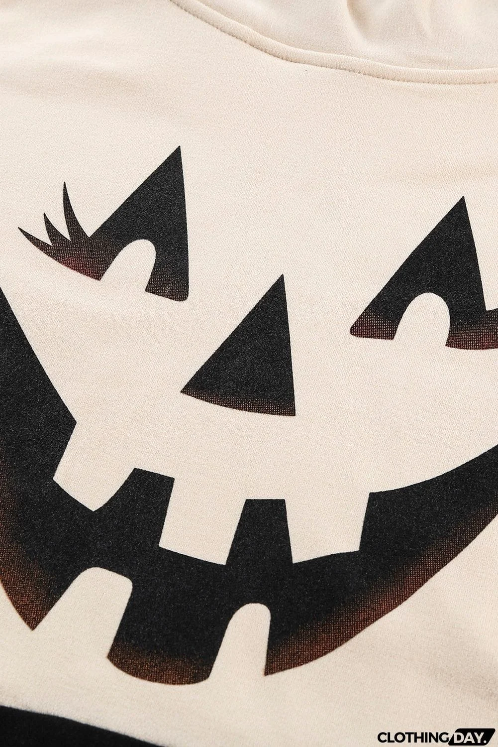 Cute Black Cowl Neck Pumpkin Print Color Block Halloween Sweatshirt