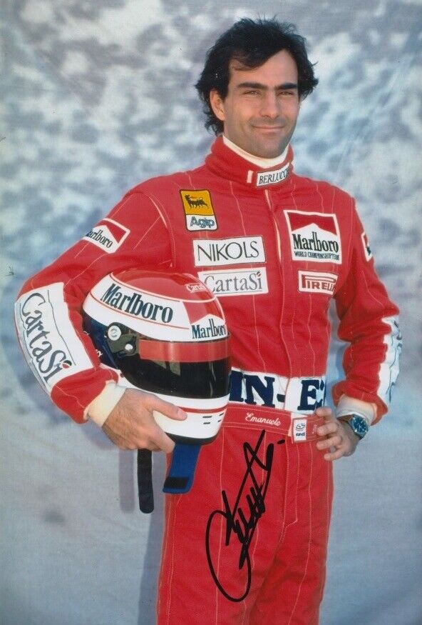 Emanuele Pirro Hand Signed 12x8 Photo Poster painting F1 Autograph Scuderia Italia 1