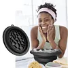 Silicone Face Ice Bath Bowl Folding Cold Plunge Basin Built In Icetray Skin Care