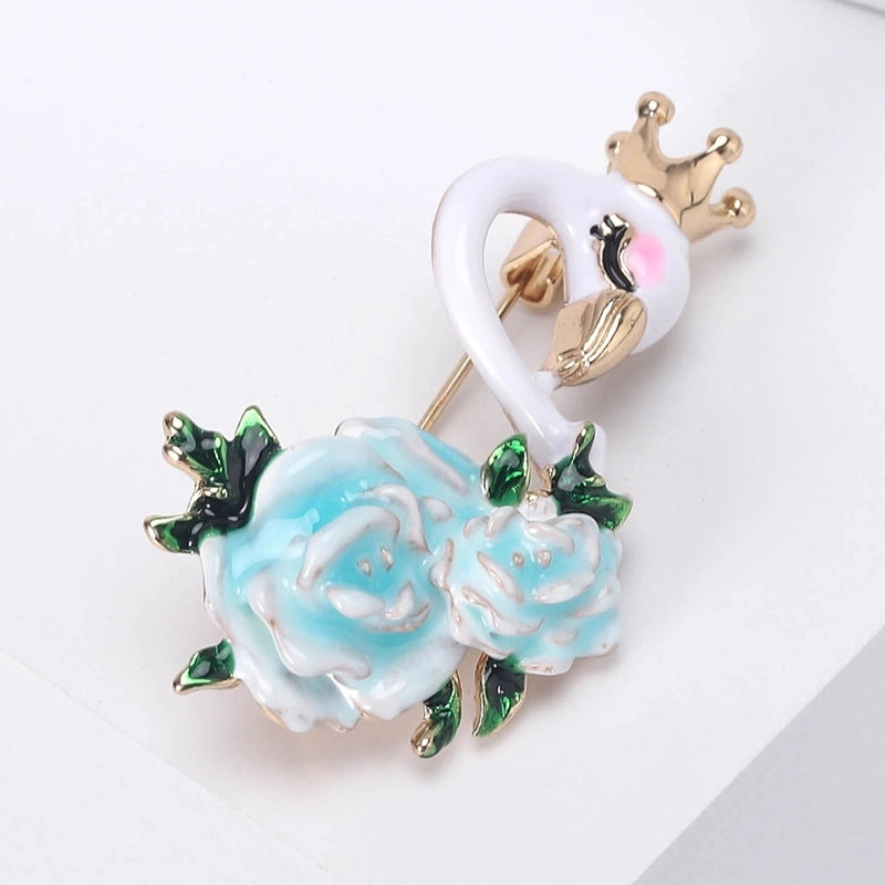 Elegant Cute Pin Swan Alloy Enamel Women’s Brooches