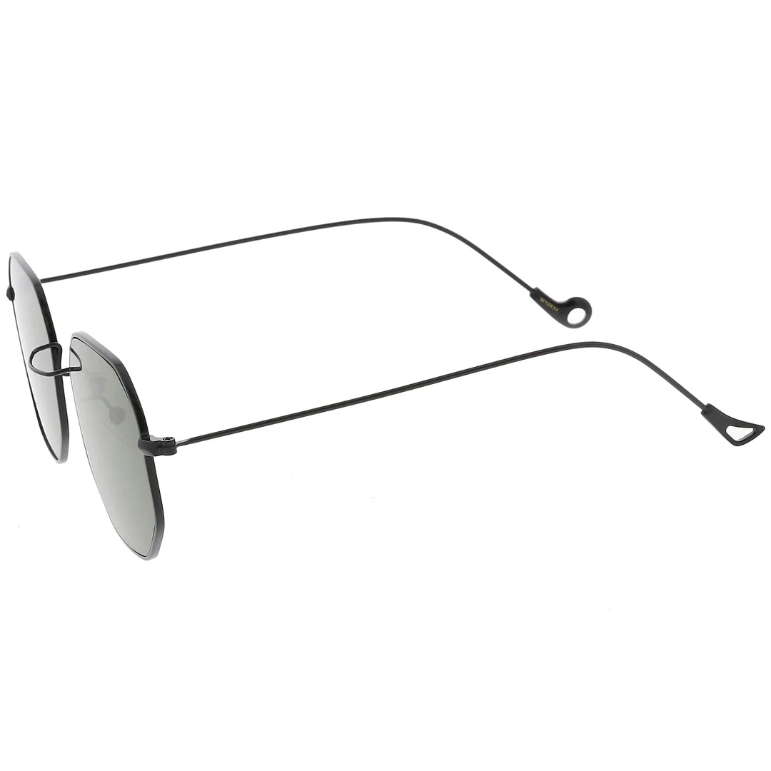 Geometric Octagon glasses Ultra Slim Metal Neutral Colored Flat Lens 49mm