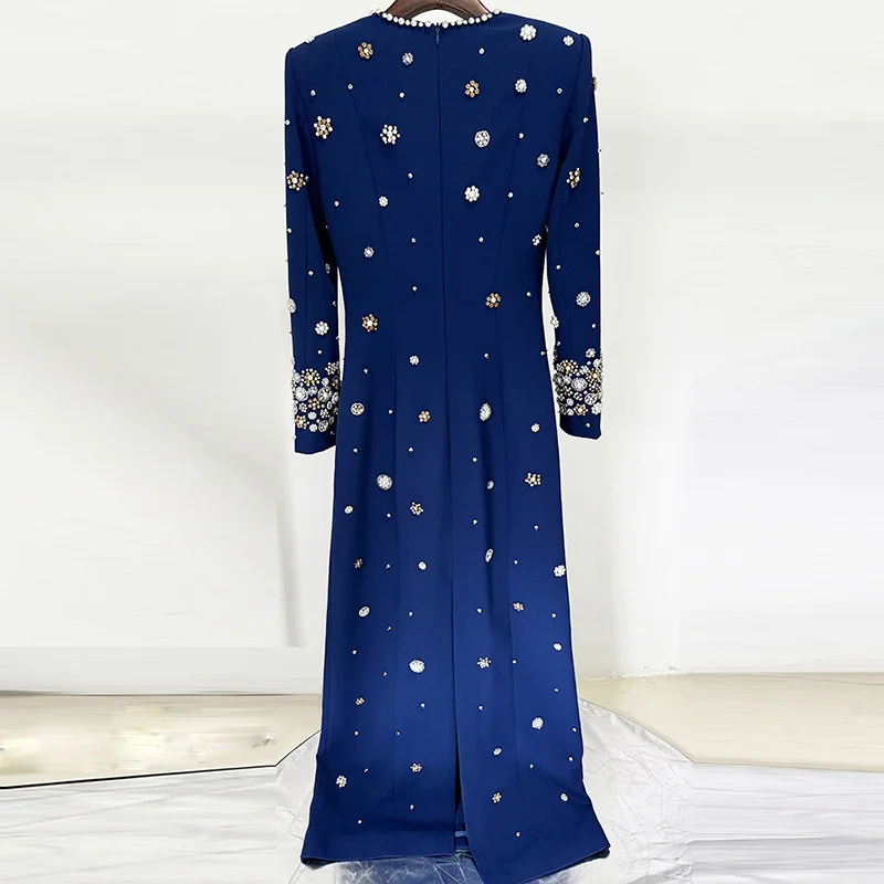 Nigikala Nigikala New Star Fashion Heavy Industry Nails Studded Long Dress Dress Dress Dress