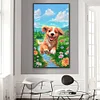 Diamond Painting-DIY Full Round Drill Dog Running on Grass(40x70cm)