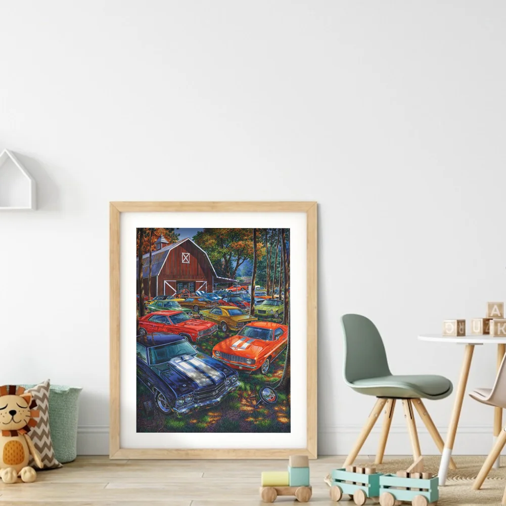 Full Round Diamond Painting 35*45 - Forest Parking Lot