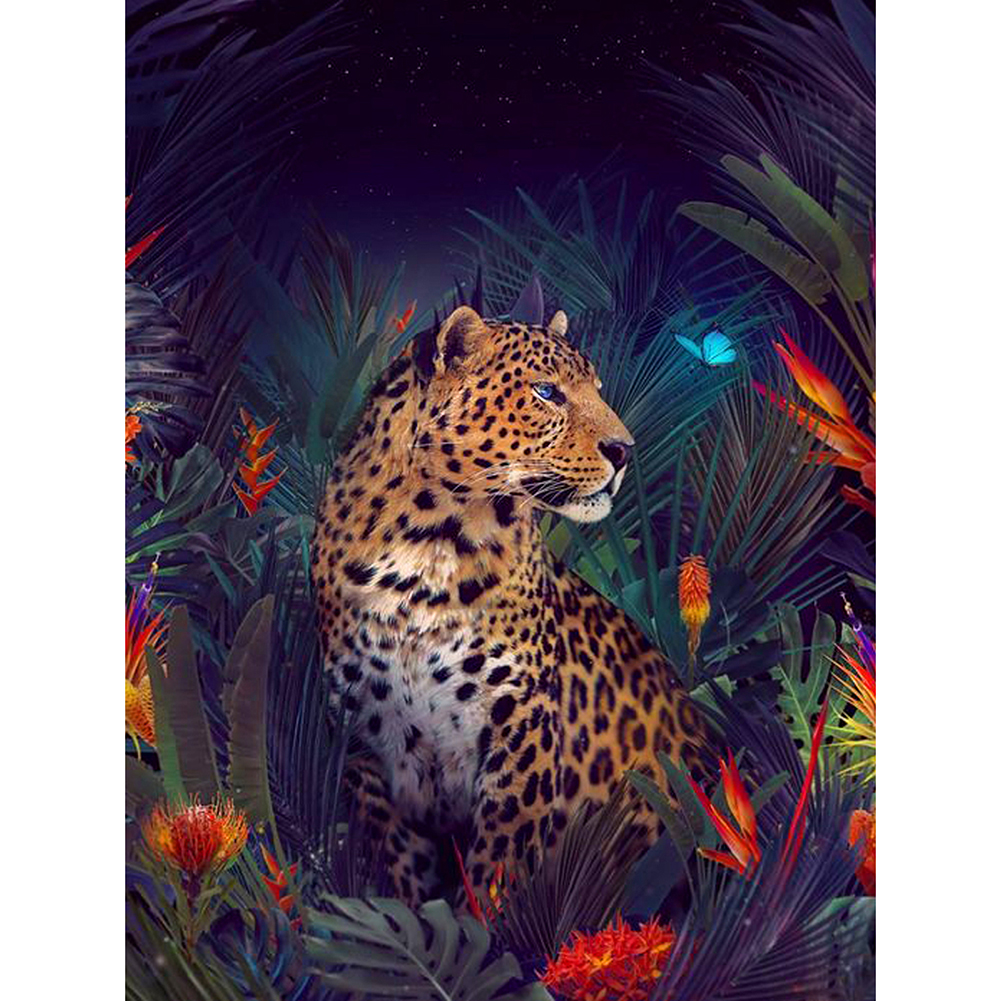 

30*40CM - Round Drill Diamond Painting - Leopard, 501 Original