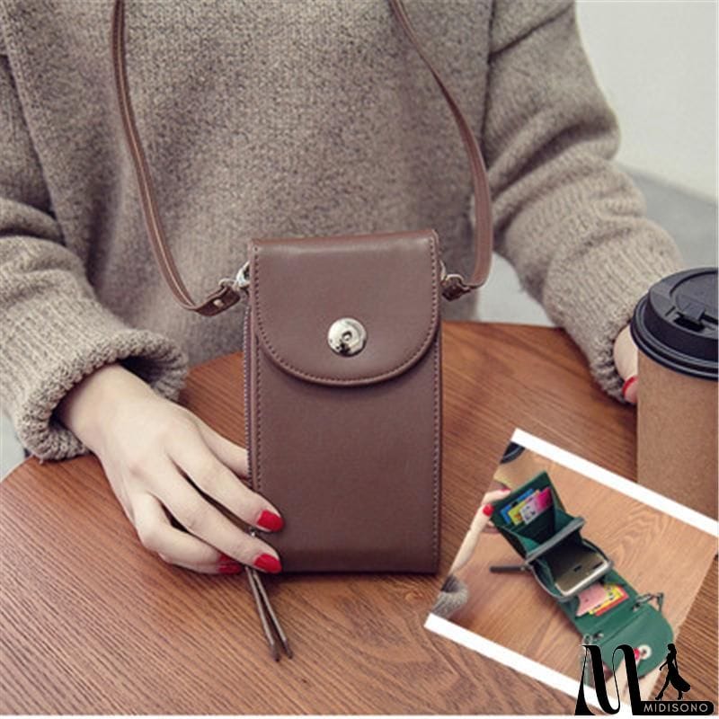 MidiSono - Vintage PU Universal Shoulder Phone Bag