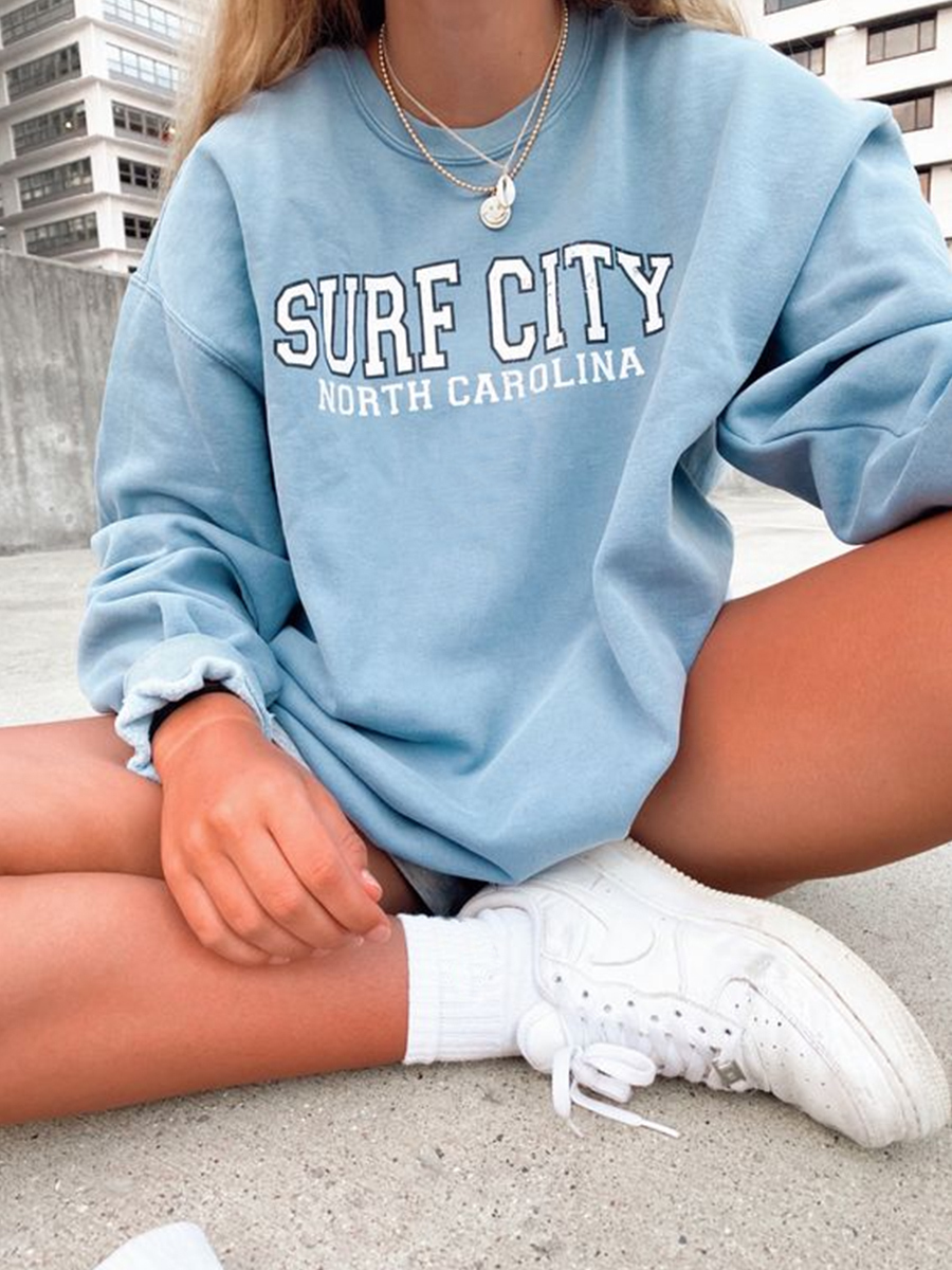 Surf City Print Women's Sweatshirt / [blueesa] /