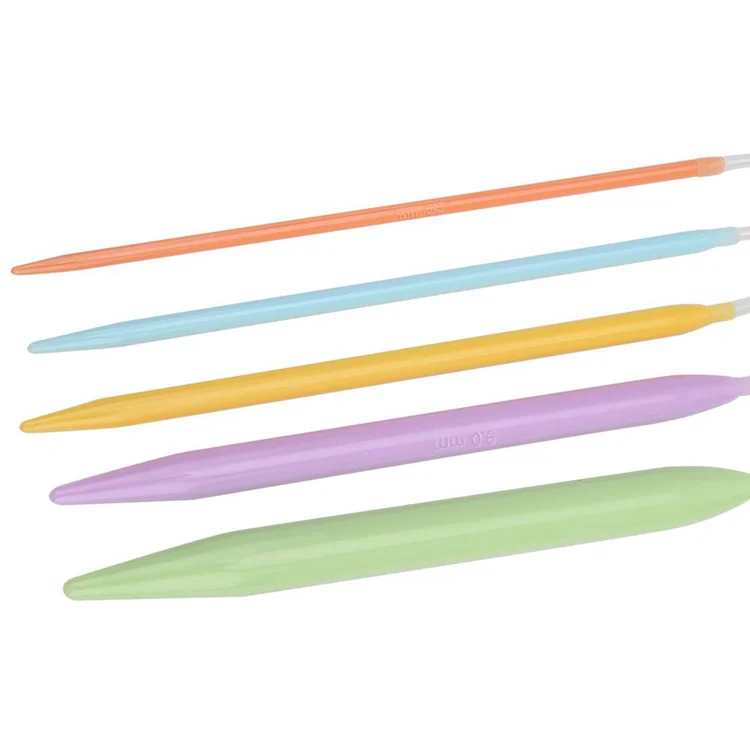12 Pairs Bamboo Knitting Needles Set with Colorful Plastic Tube