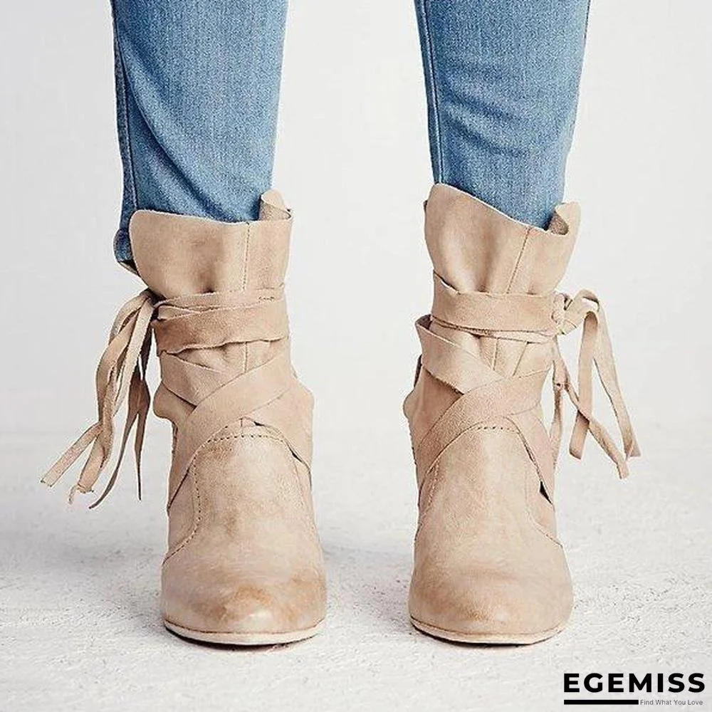 Chunky Heel Martin Boots Outdoor Ankle Boots | EGEMISS