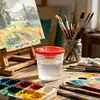 Spill Proof Paint Cups with Colored Lids Paint Brush Cleaner Cup Reusable for Artist Watercolor Painting Art Crafts Supplies (1Pcs Red)