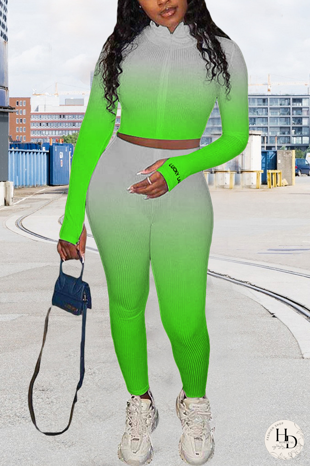 Rose Red Casual Print Letter Turndown Collar Long Sleeve Two Pieces