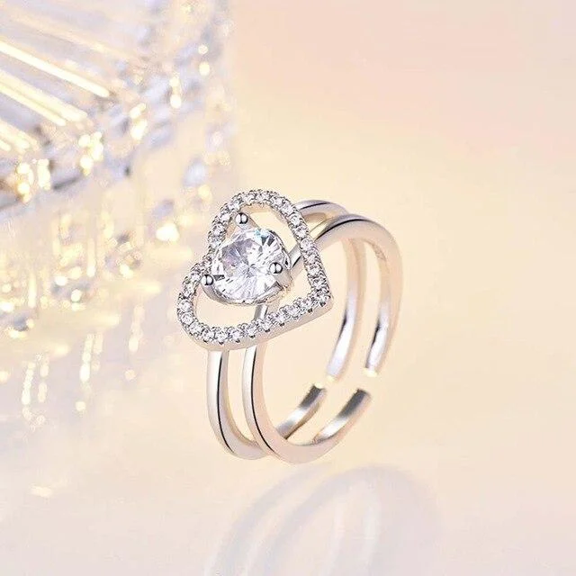 BFF Romantic Love Heart 2 in 1 Ring-Mayoulove