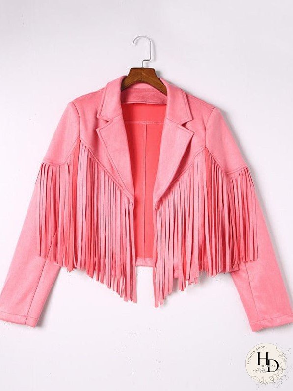 Sophisticated Fringe Suede Jacket