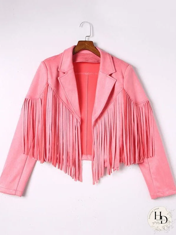 Sophisticated Fringe Suede Jacket