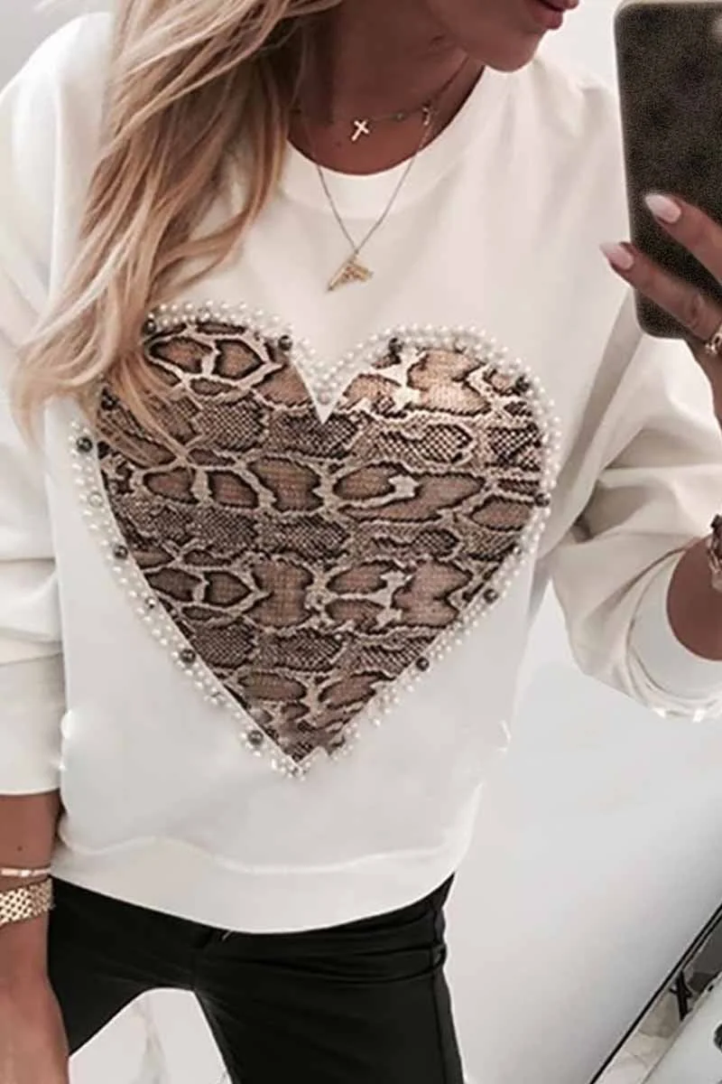 Casual Snake Print Sweatshirt
