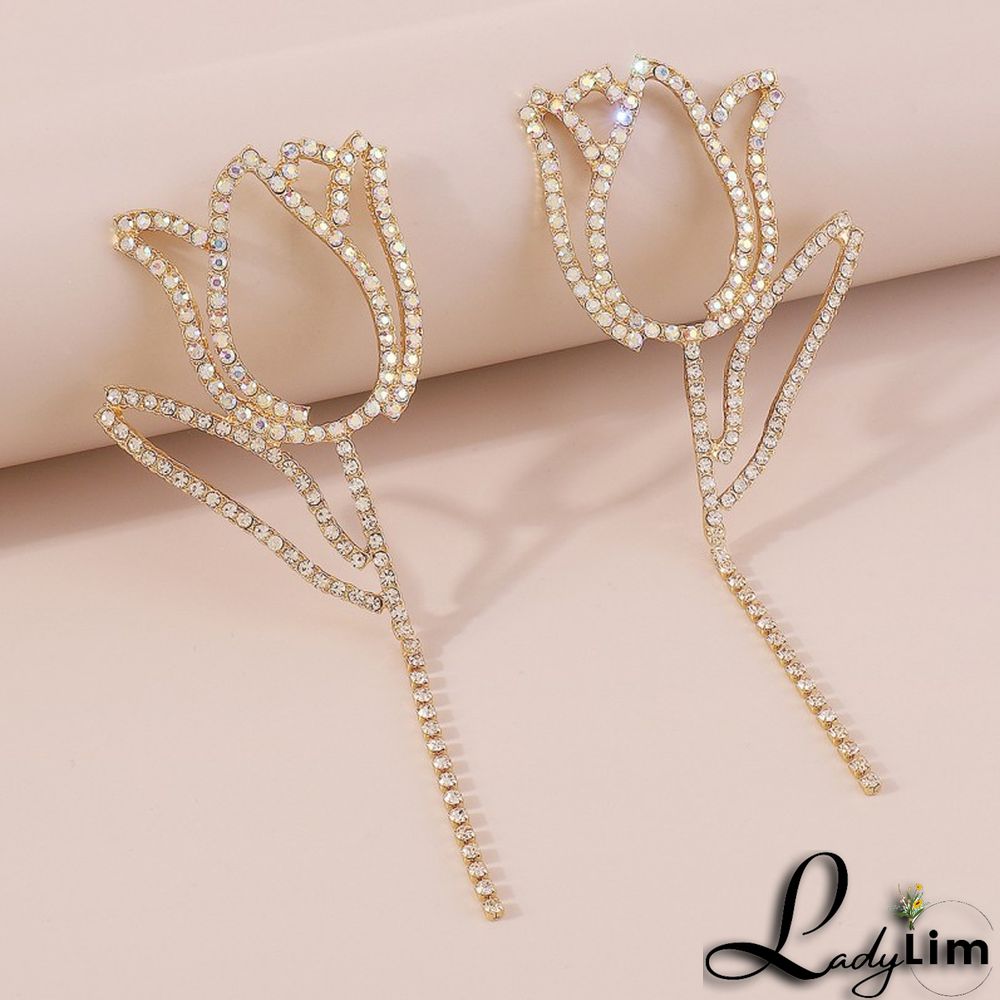 Pink Casual Patchwork Rhinestone Earrings