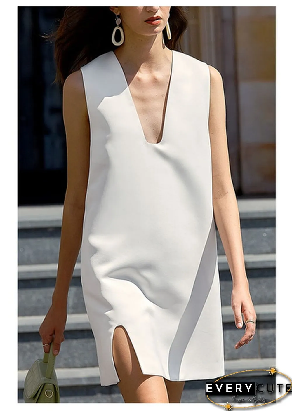 AEL White Tank Dress Women Summer Mini Dress Loose Fashion Sleeveless Casual Dresses Wrap Simple Dress Mini