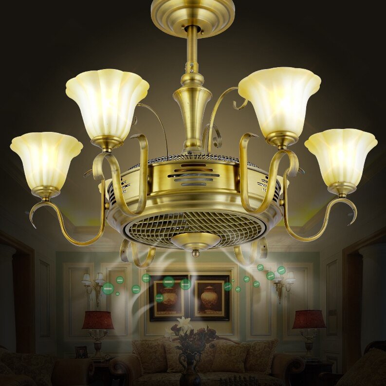 Led E27 Nordic Zinc Alloy Glass Pendant Fan LED Lamp.LED Light.Pendant Lights.LED Pendant Light.Pendant Lamp For Foyer Bedroom