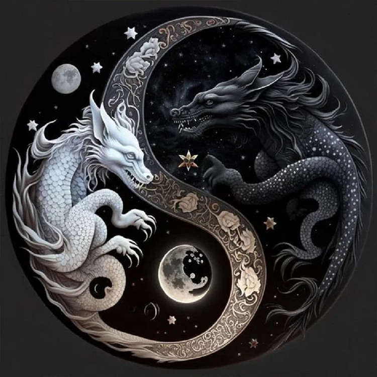 Tai Chi Yin Yang Dragon 30*30CM (Canvas) Full Round Drill Diamond Painting gbfke