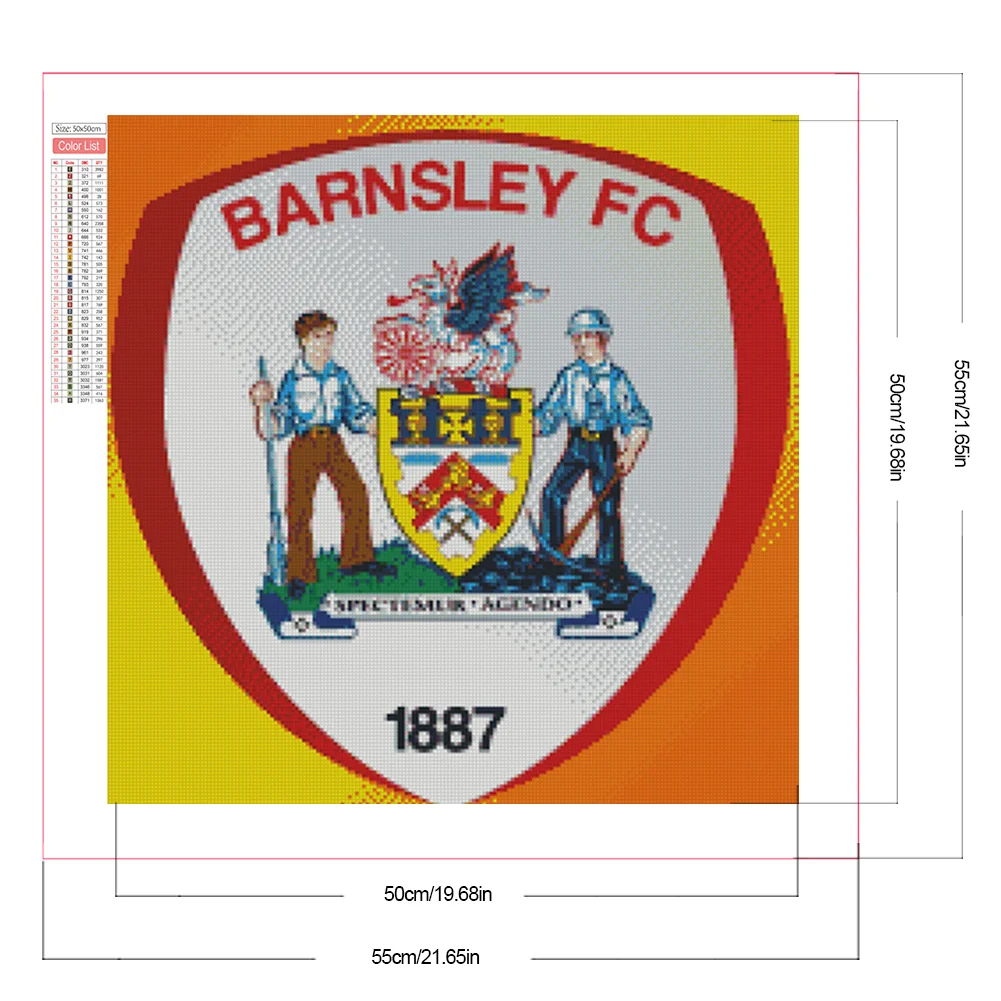 Partial AB Diamond Painting - Full Round Drill - Barnsley F.C.(Canvas|55*55cm)