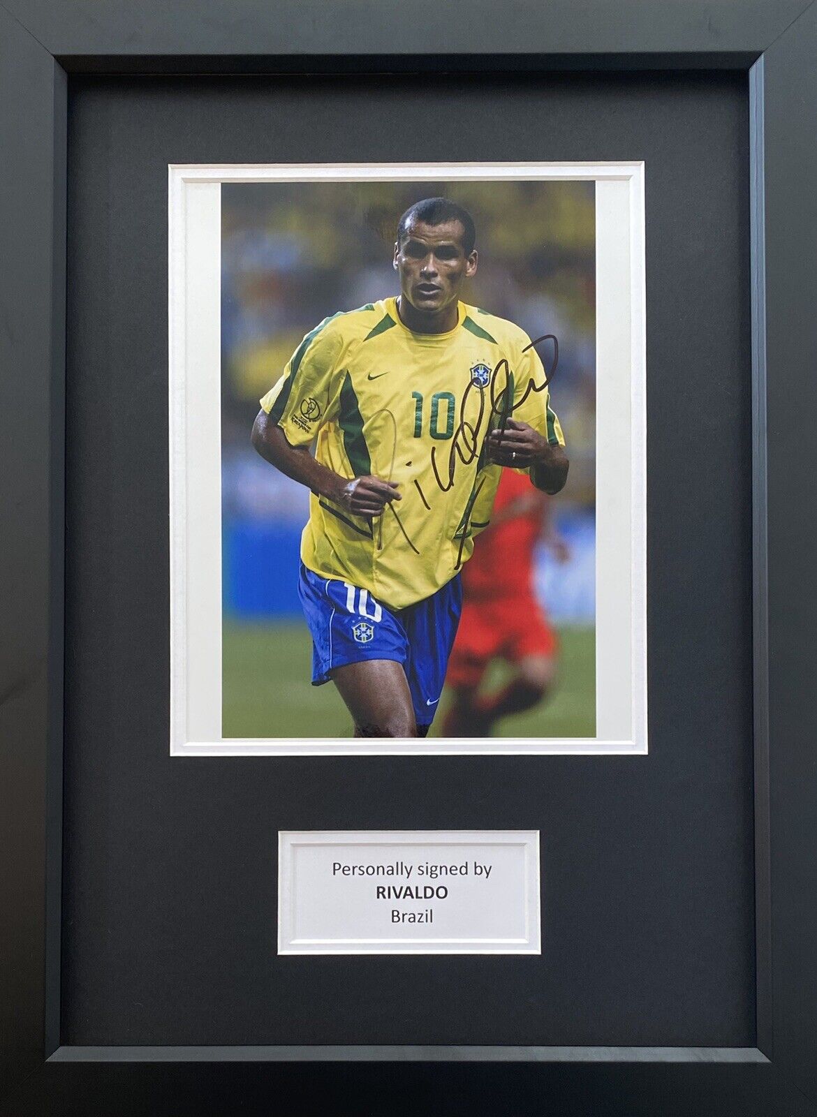 Rivaldo Hand Signed Brazil Photo Poster painting In A3 Frame Display, Barcelona, Milan