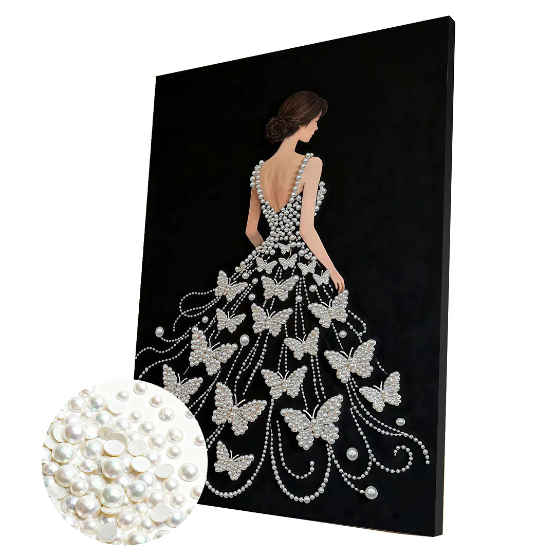 Girls Pearl DIY Diamond Art Kits with Frame 30x40cm for Adults Idea Home Decor