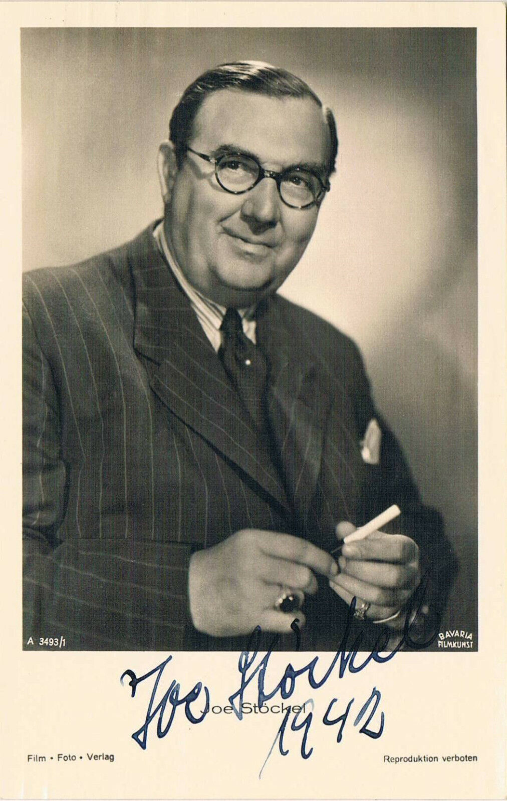 Joe St?ckel 1894-1954 autograph signed postcard Photo Poster painting 3.5x5.5