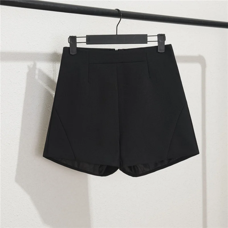 Toloer Toloer And Summer Slim Show Thin Shorts Female Blue New 2024 Korean Version Design Sense Casual A Word Wear Wide-Leg Pants-Outfit Ideas