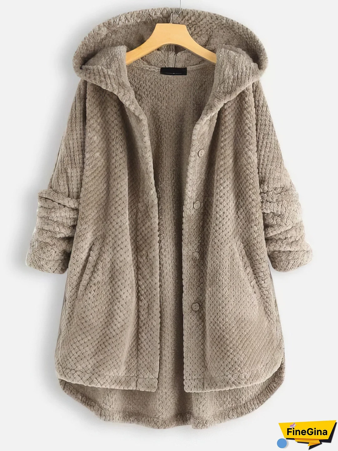 Hooded Double-faced Fleece Sweater Mid-length Jacket