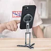 Magnetic Metal Folding Bracket Magsafe Aluminum Alloy Multi-Function Video Desktop Tripod Live Mobile Phone Clip Handheld Portable Selfie Stand Horizontal And Vertical Rotating Aka Base