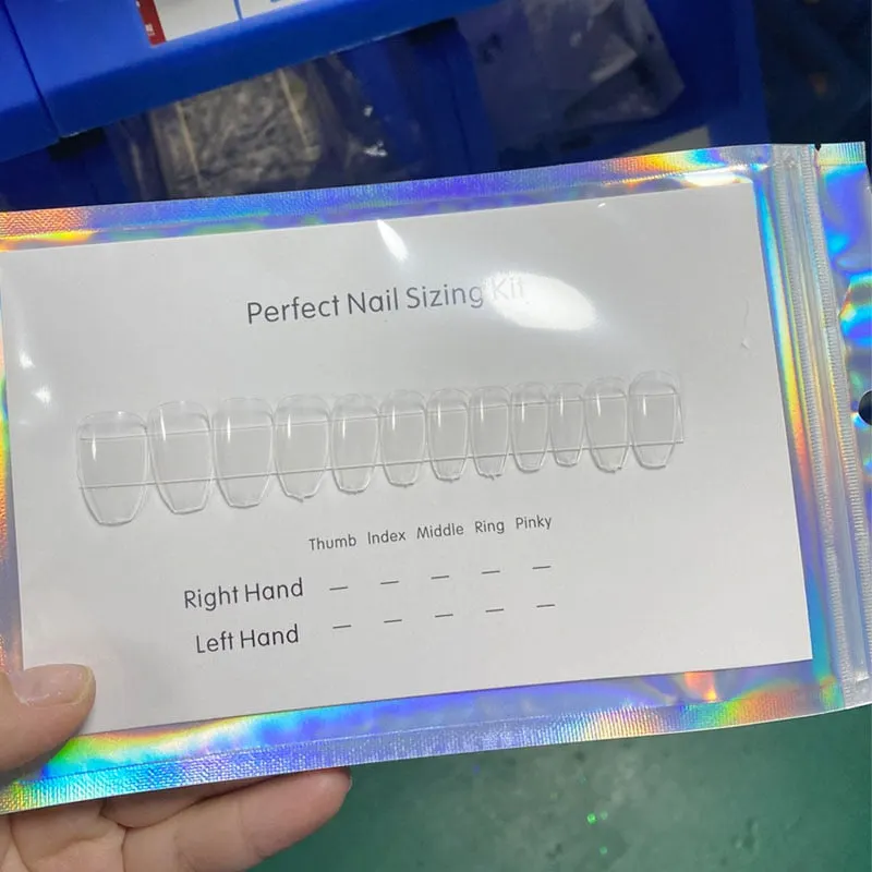 Press On Nail Sizing Kit Sample False Nail Tips Chart Template Card French Manicure Custom Nails Supply-Nail Inspo