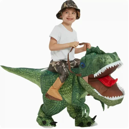 Inflatable T Rex Air Ride-On Dinosaur Costume, Funny Halloween Costume for Adults and Children