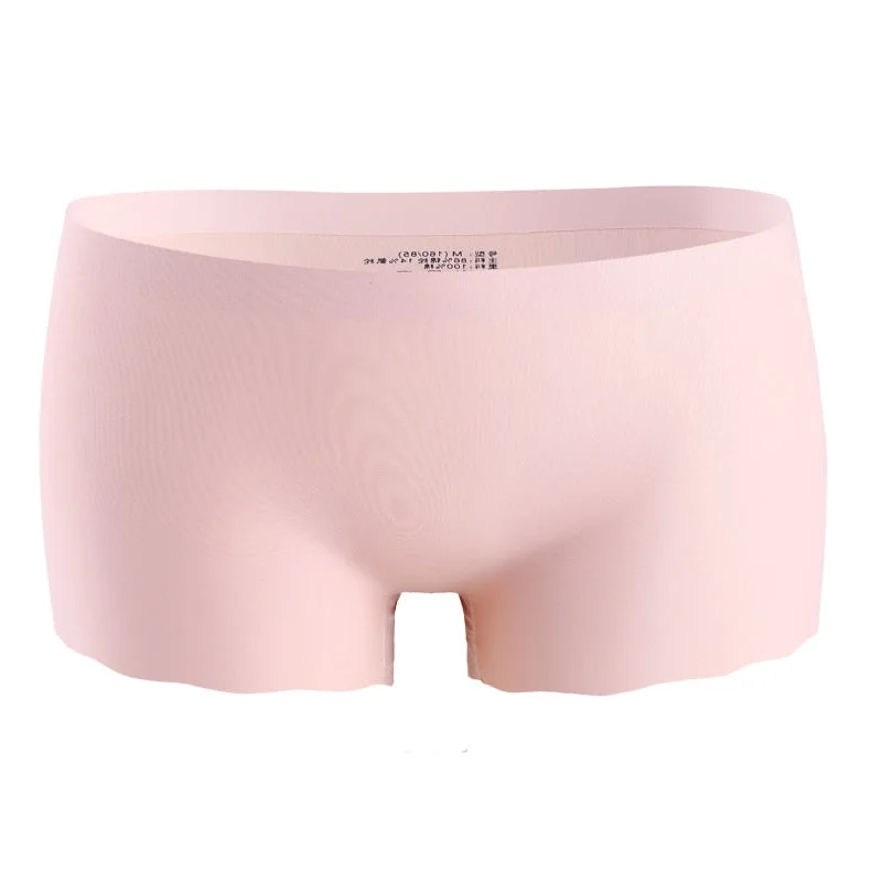 2 Pieces Boyshorts Seamless Ice Silk Underwear For Women Female Panties With 100% Cotton Crotch New Simple Panties 2021 BANNIROU