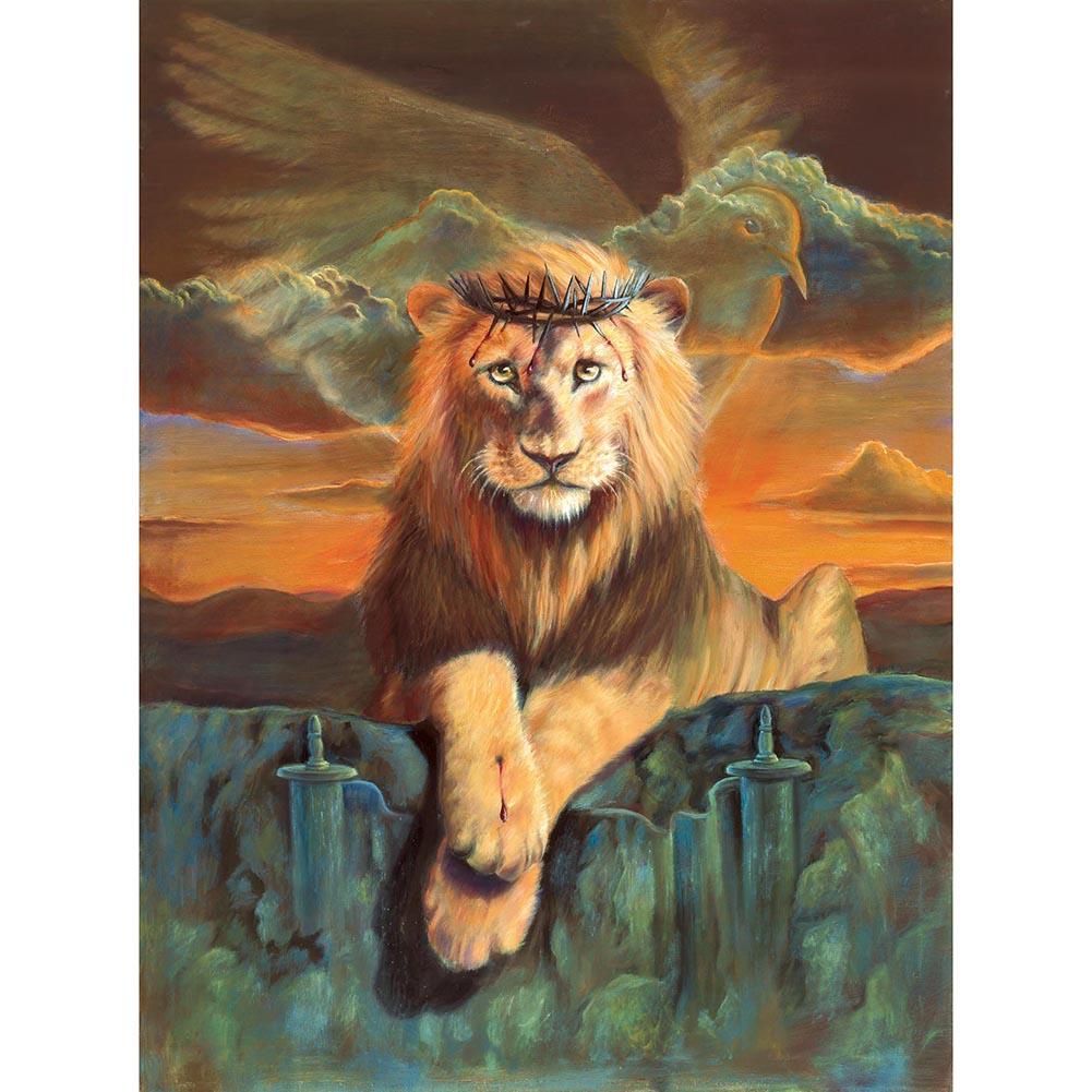

30x40cm Round Drill Diamond Painting-Wounded Lion Ornaments, 501 Original