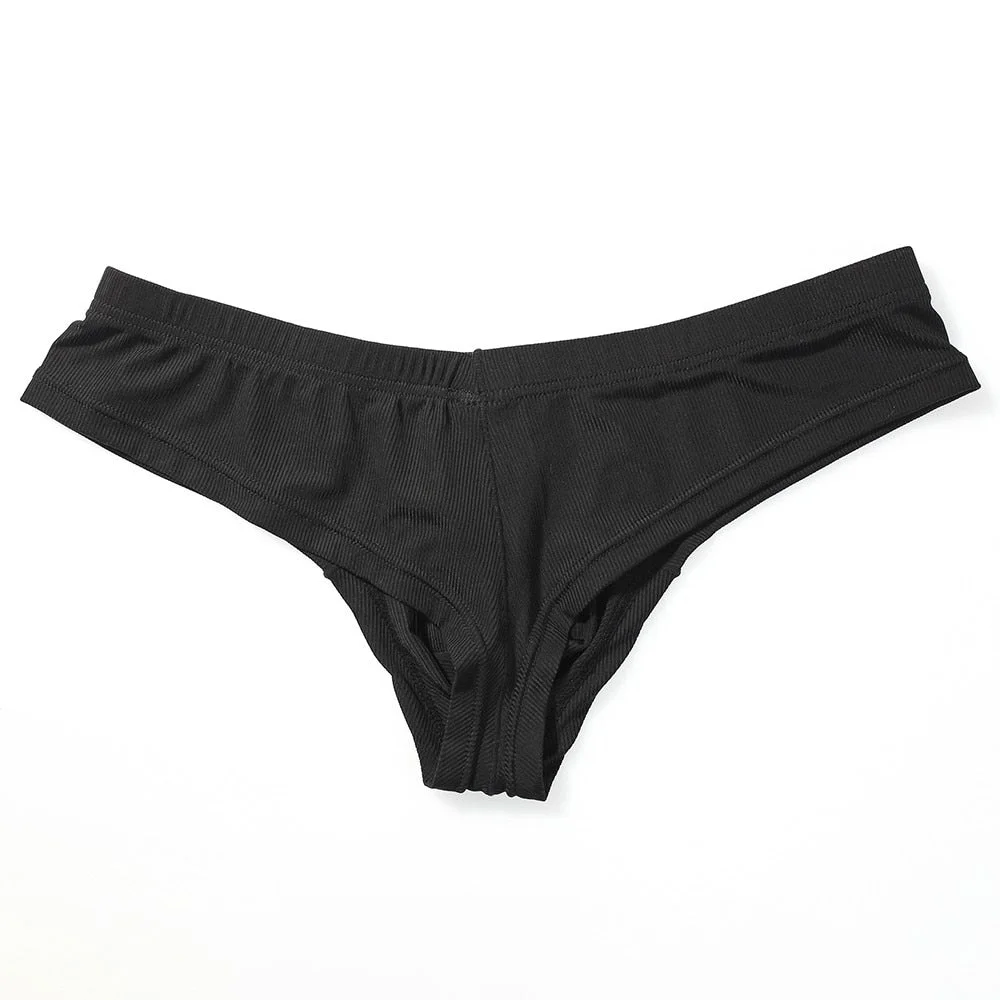 Aonga 2023 New Breathable Rib Fabric Man's Underwear Briefs Bikini  Underwear Male  Lingerie Convex Pouch Underpants