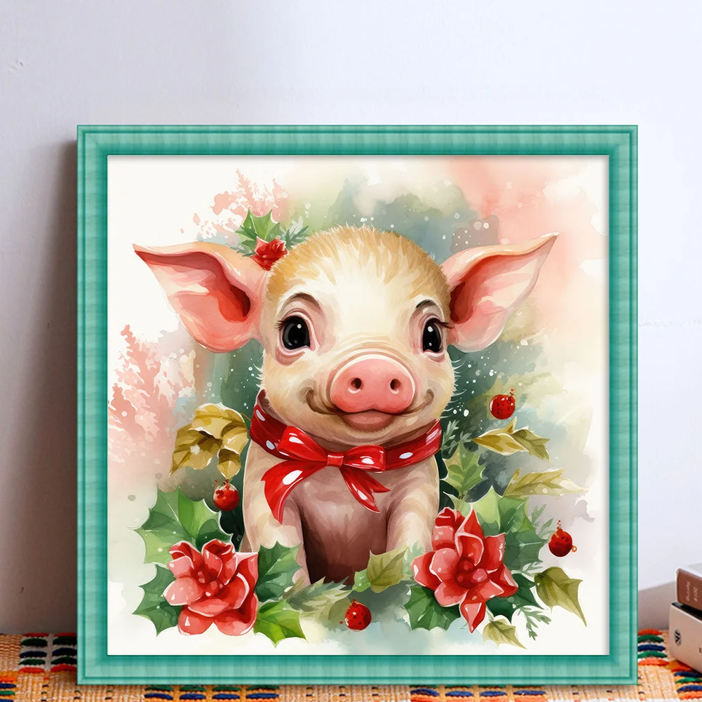 DIY Stamped Cross Stitch 11CT Full Embroidery 40*40cm - Piggy