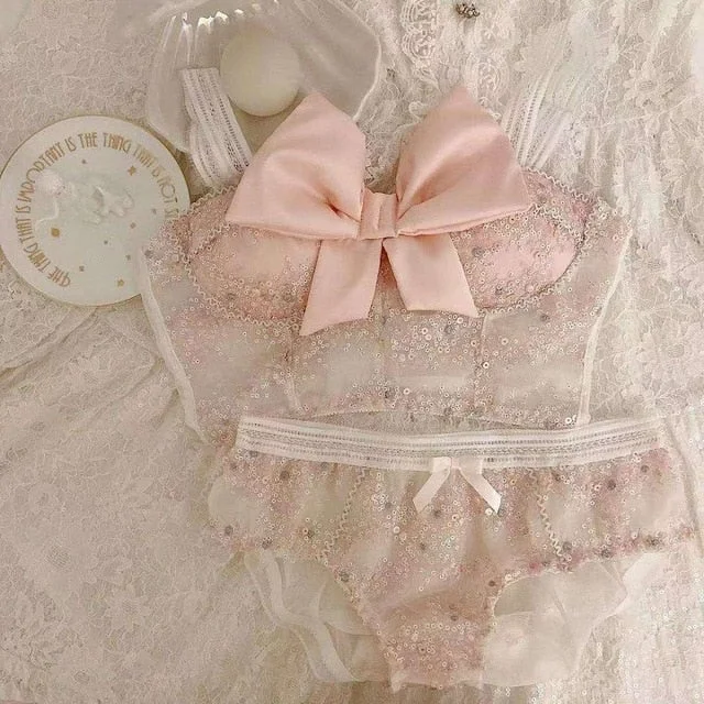 Girly & Romantic Kawaii Princess Nymphet Lolita Lingerie set Novameme