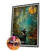 Hexe - quadratischer Bohrer Diamantmalerei - 45*70cm (gro&szlig;e Gr&ouml;&szlig;e)